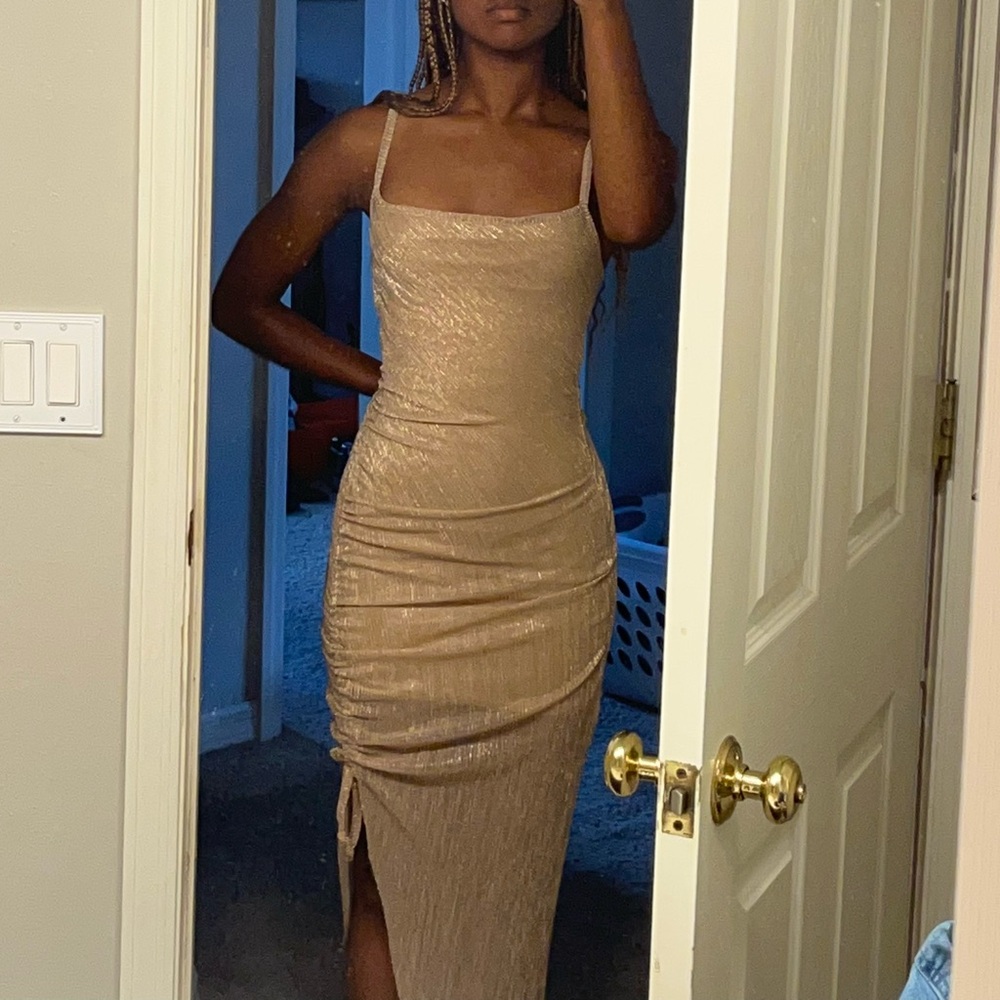 Gold Midi Dress
